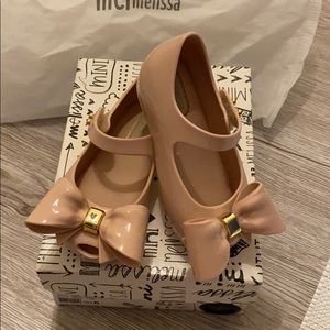Mini melissa light pink bow mary janes sz 6